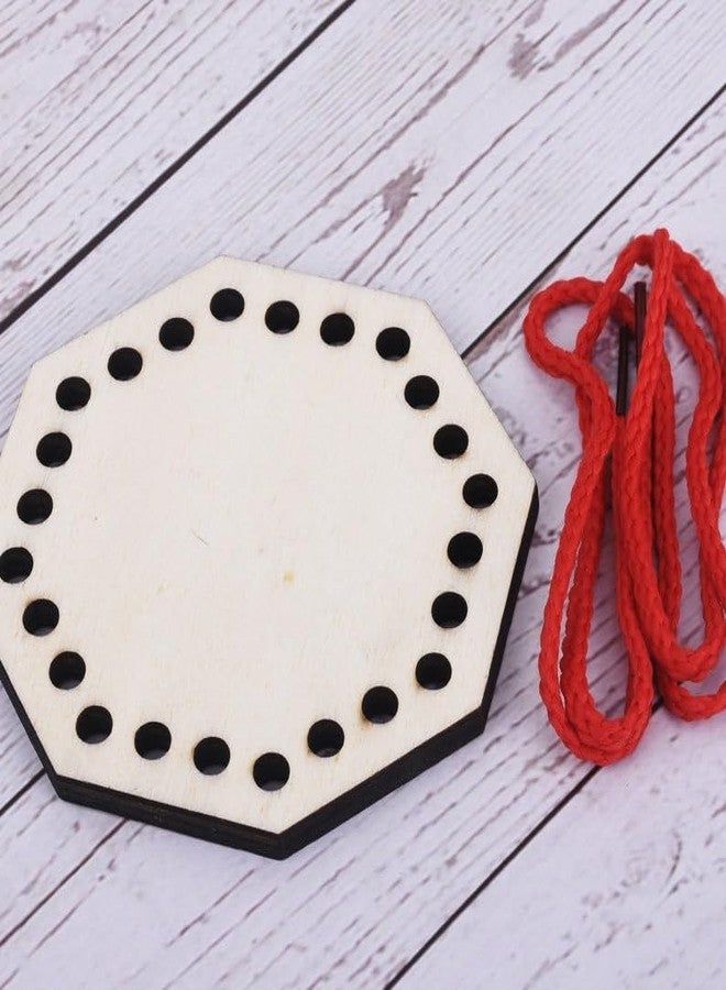 Haoser Wood Lacing Toy Learning Sewing Toys Children's Educational Toys Natural Toy Gift for Toddlers |Learning kit for Kids Octagon Shape Sewing Toy -1pc - Image 1